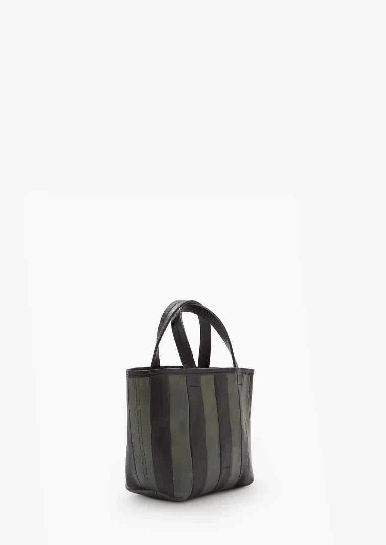 Striped Gorriti Handbag, Green & Black