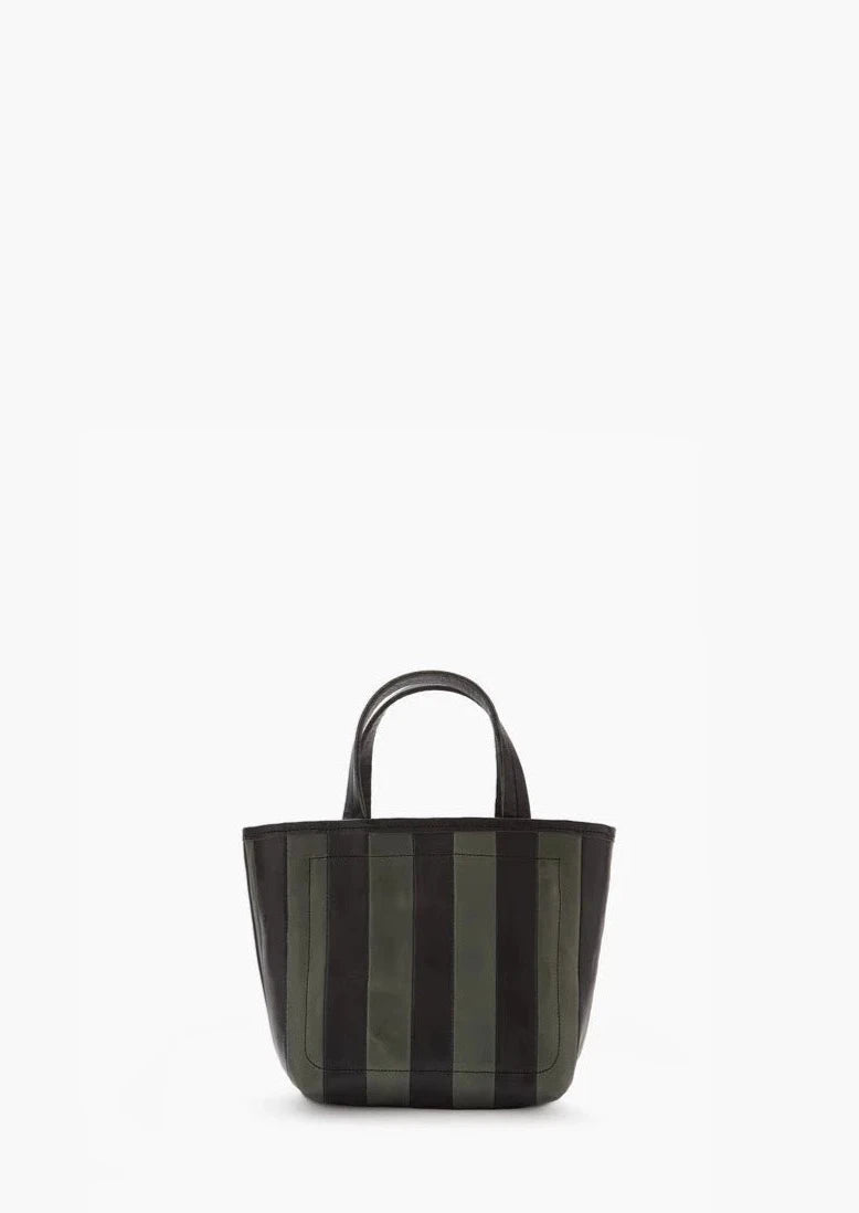 Striped Gorriti Handbag, Green & Black