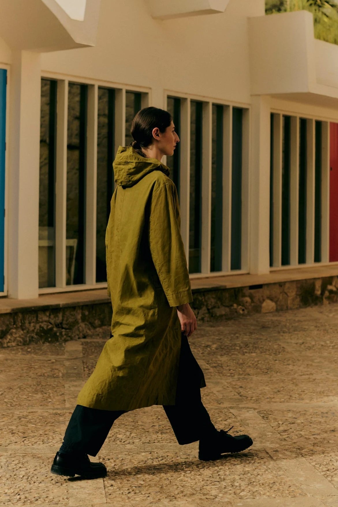 Hooded Waxed Cotton Parka, Seaweed