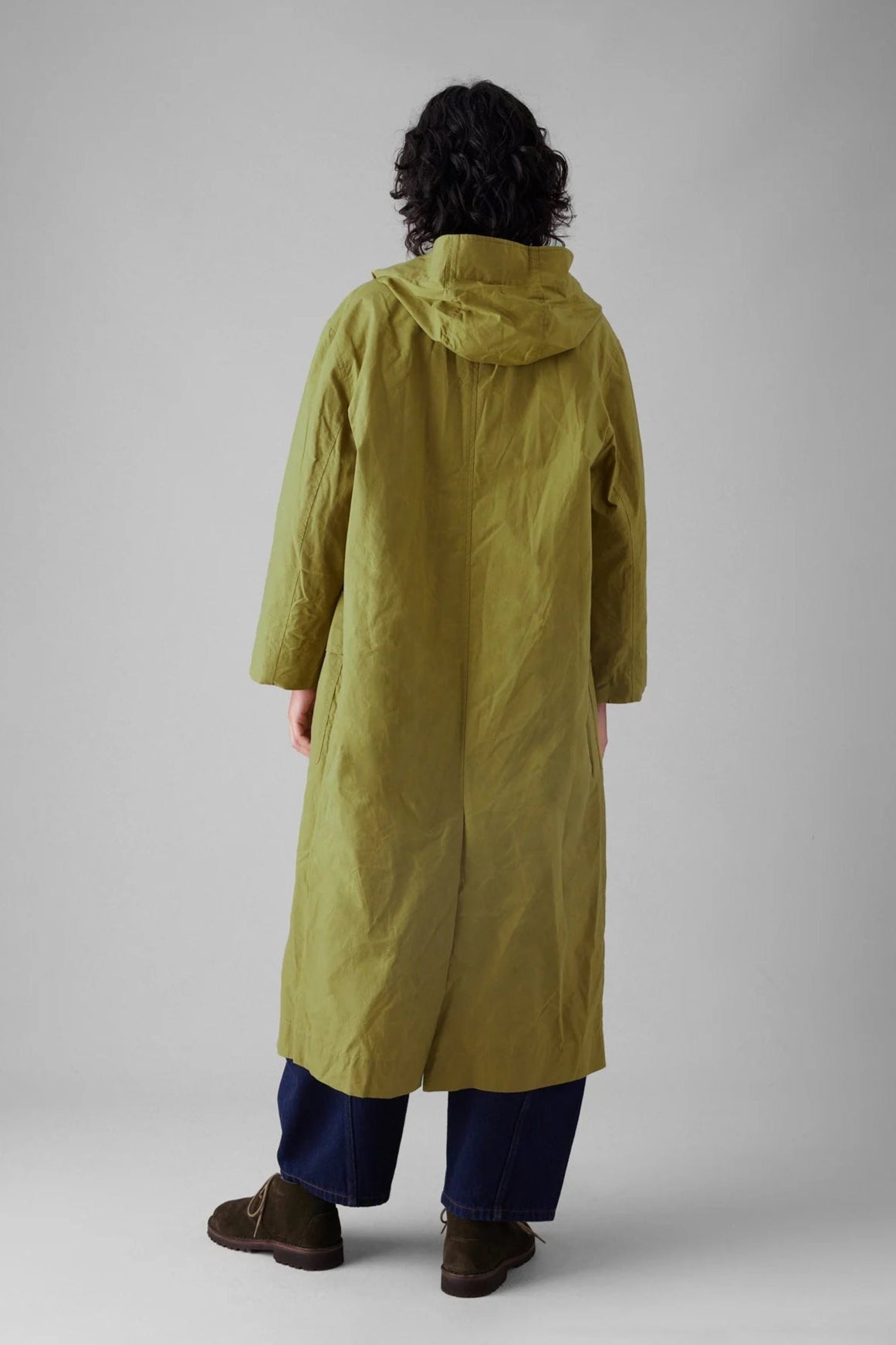 Hooded Waxed Cotton Parka, Seaweed