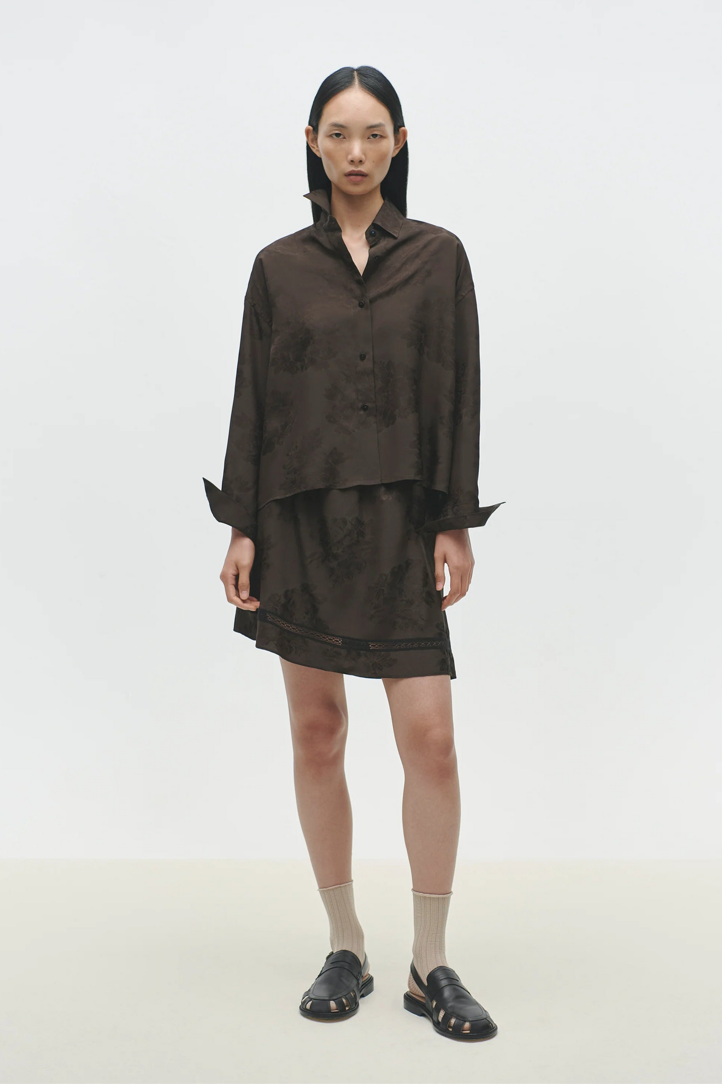 Jacquard Classic Shirt, Dark Brown