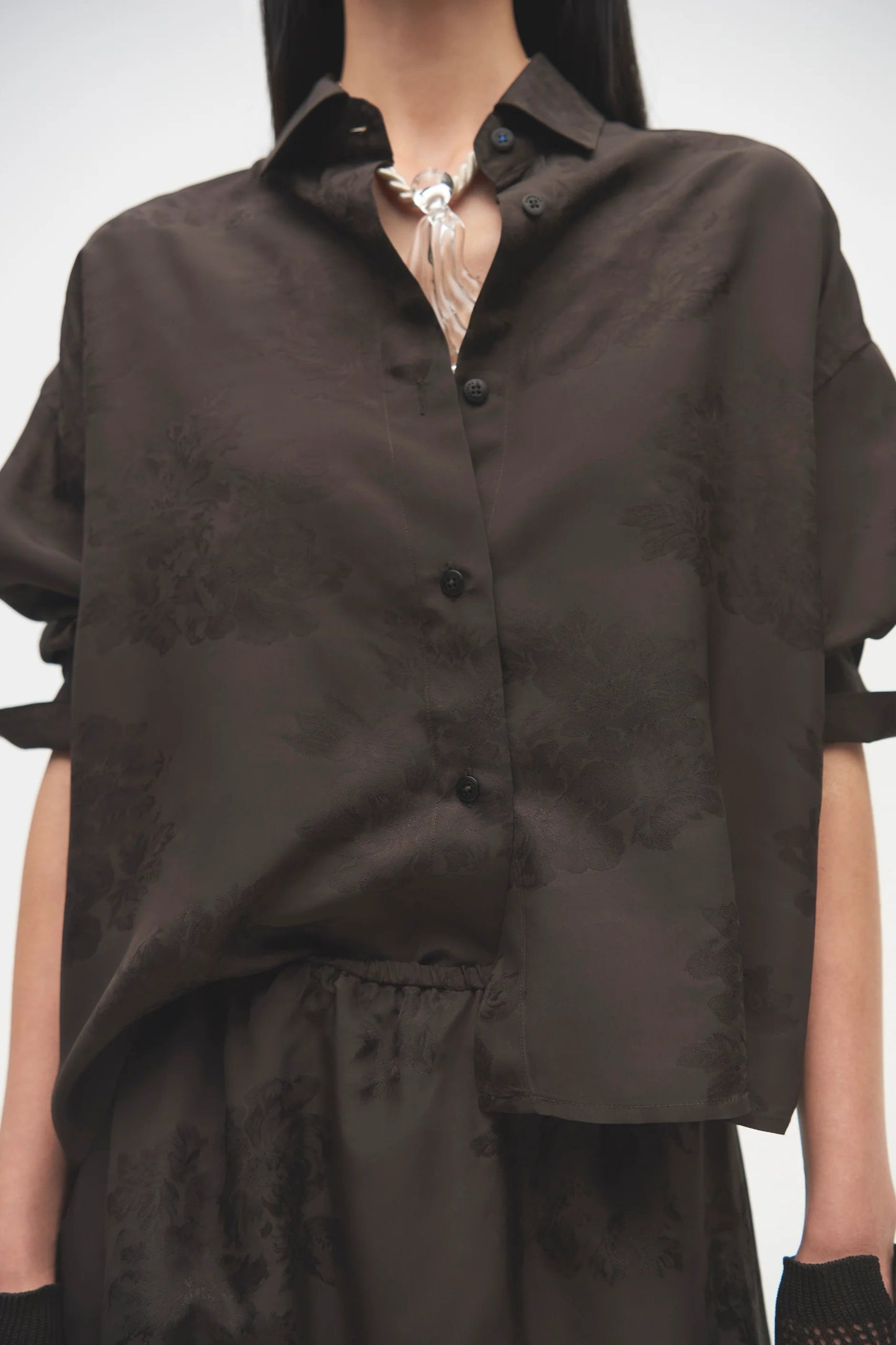 Jacquard Classic Shirt, Dark Brown