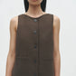 Boat-Neck Waistcoat, Brown