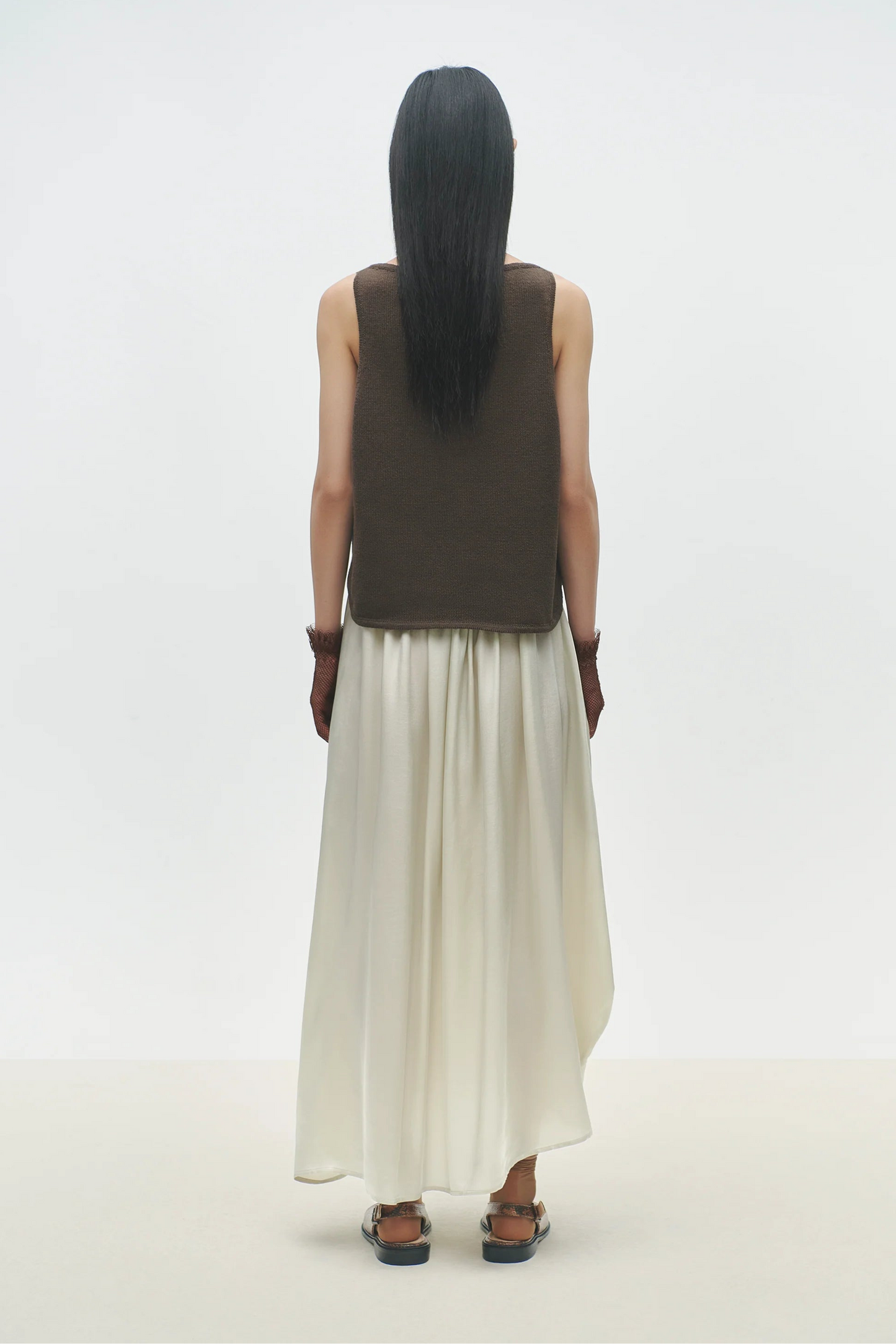 Boat-Neck Waistcoat, Brown