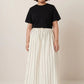 Linear Skirt, Greige Pinstripe