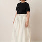 Linear Skirt, Greige Pinstripe