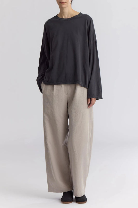 Loose Long Sleeve Tee, Dark Grey