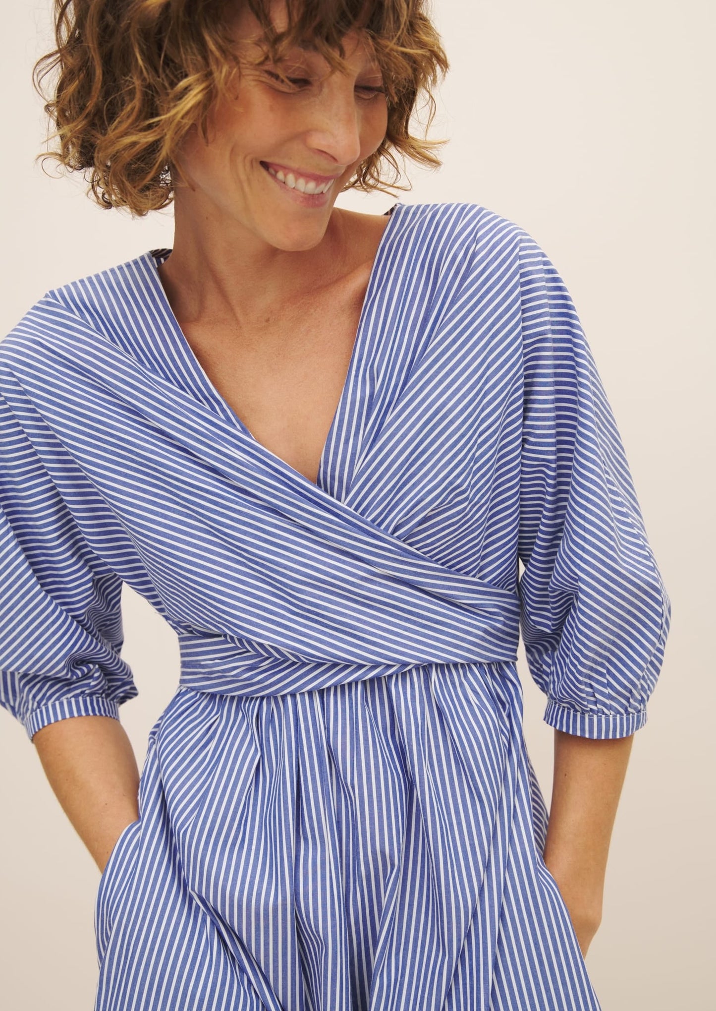 Marta Dress, Blue Stripe