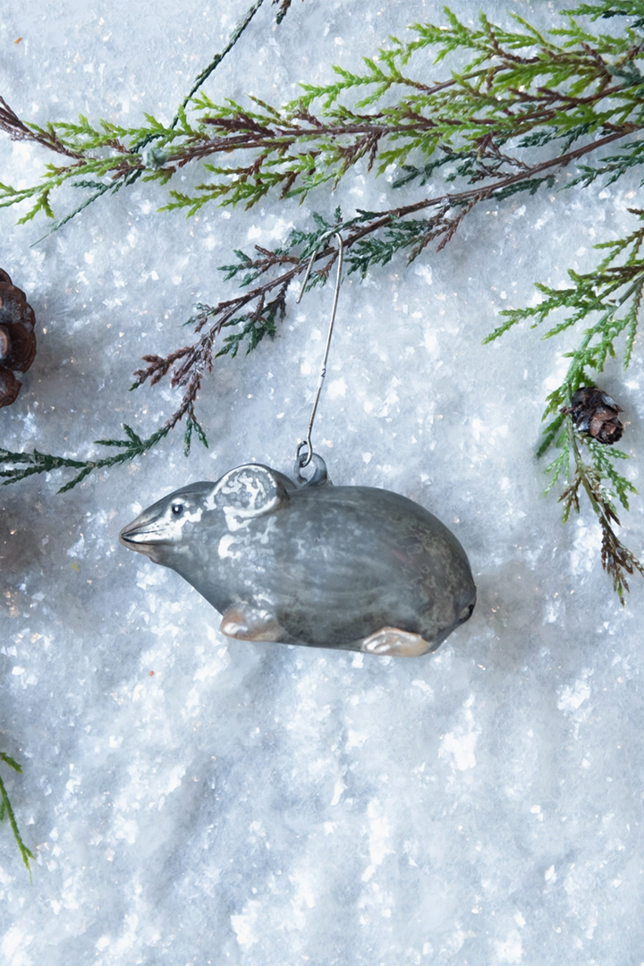 4" Grey Mouse Ornament