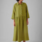 Garment Dyed Linen Shirt Dress, Olivine