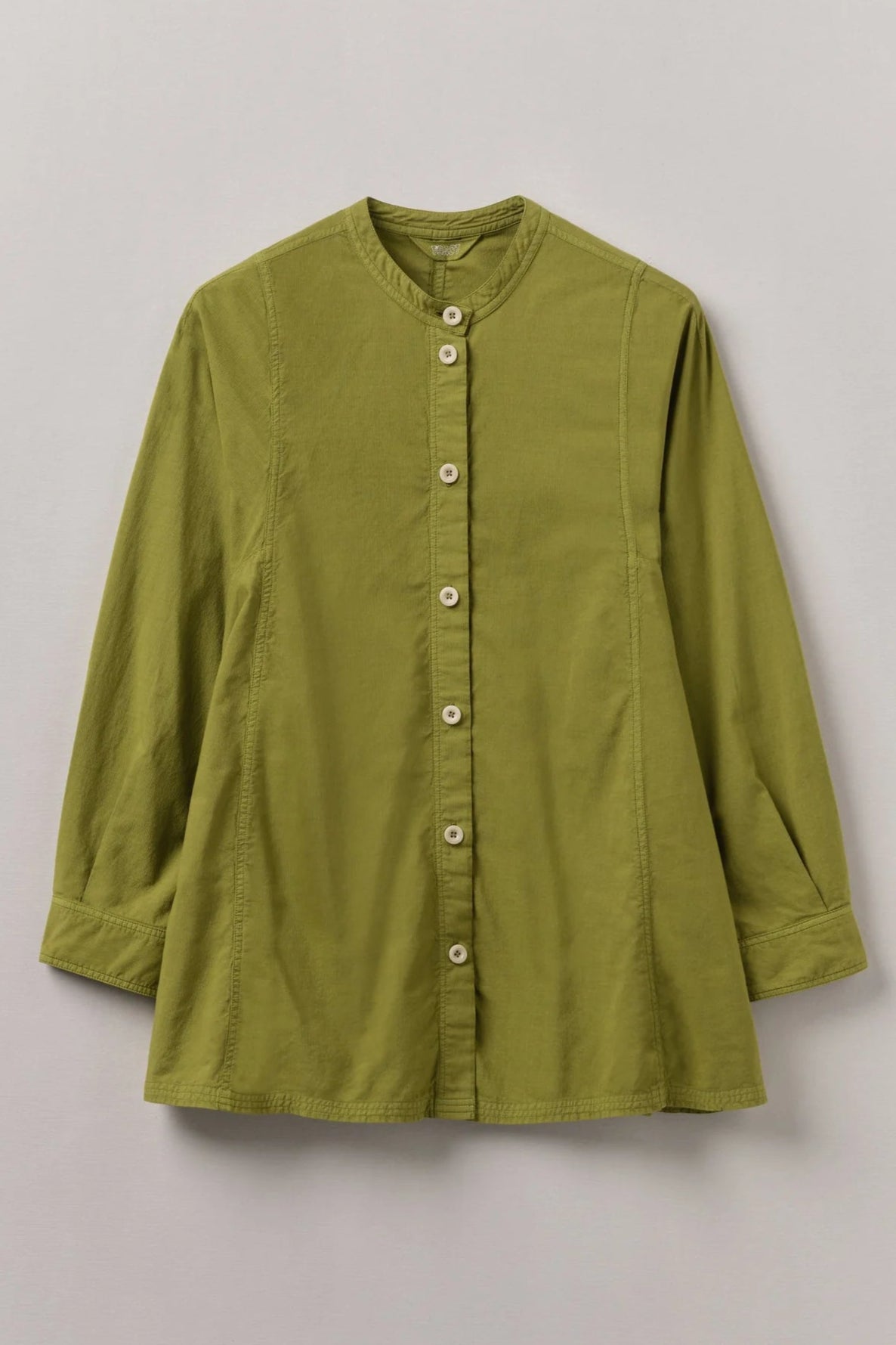 Raised Stripe Cotton Poplin Shirt, Pea Shoot
