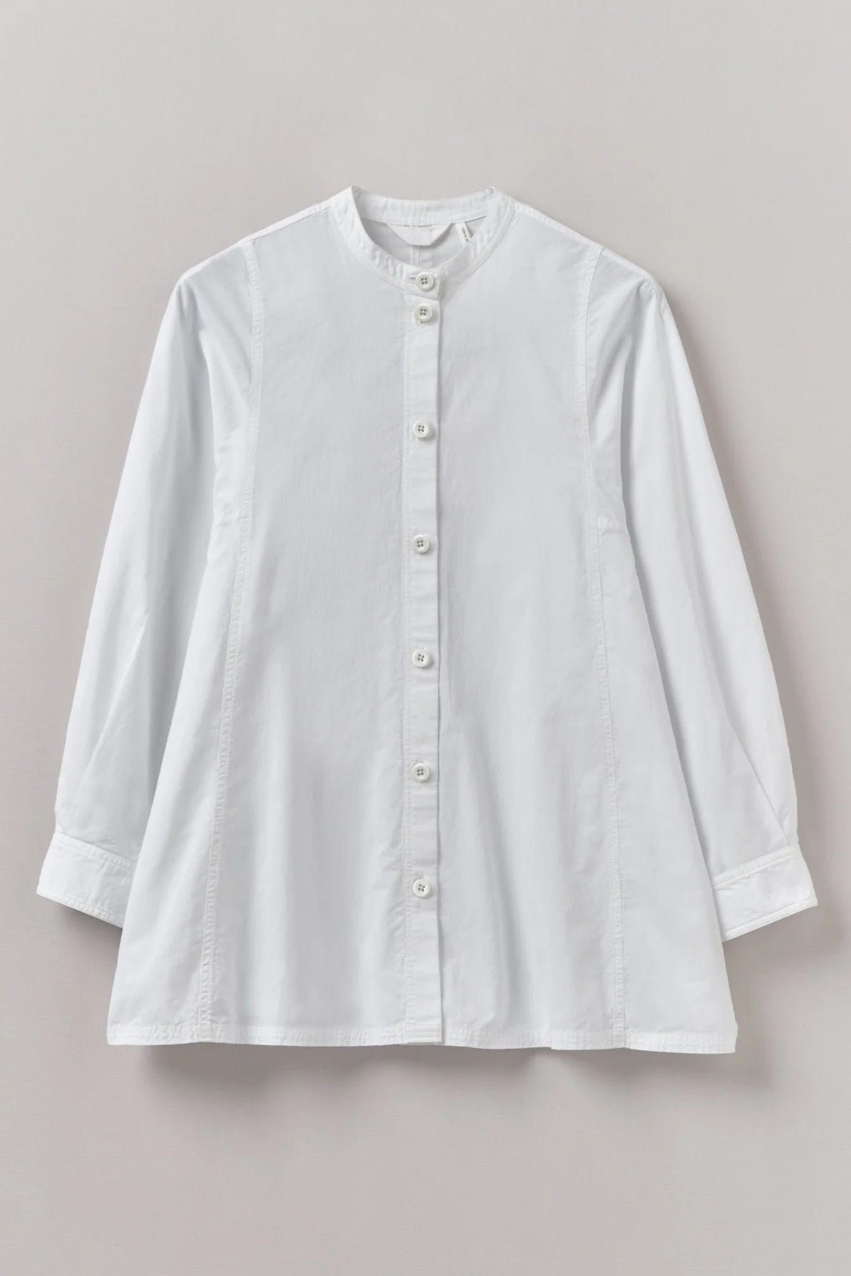 Raised Stripe Cotton Poplin Shirt, Paper White