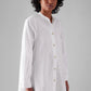 Raised Stripe Cotton Poplin Shirt, Paper White