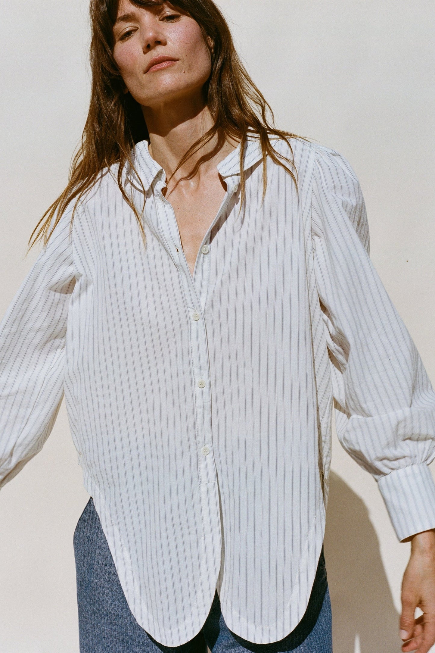 Rayne Blouse, Blue Stripe