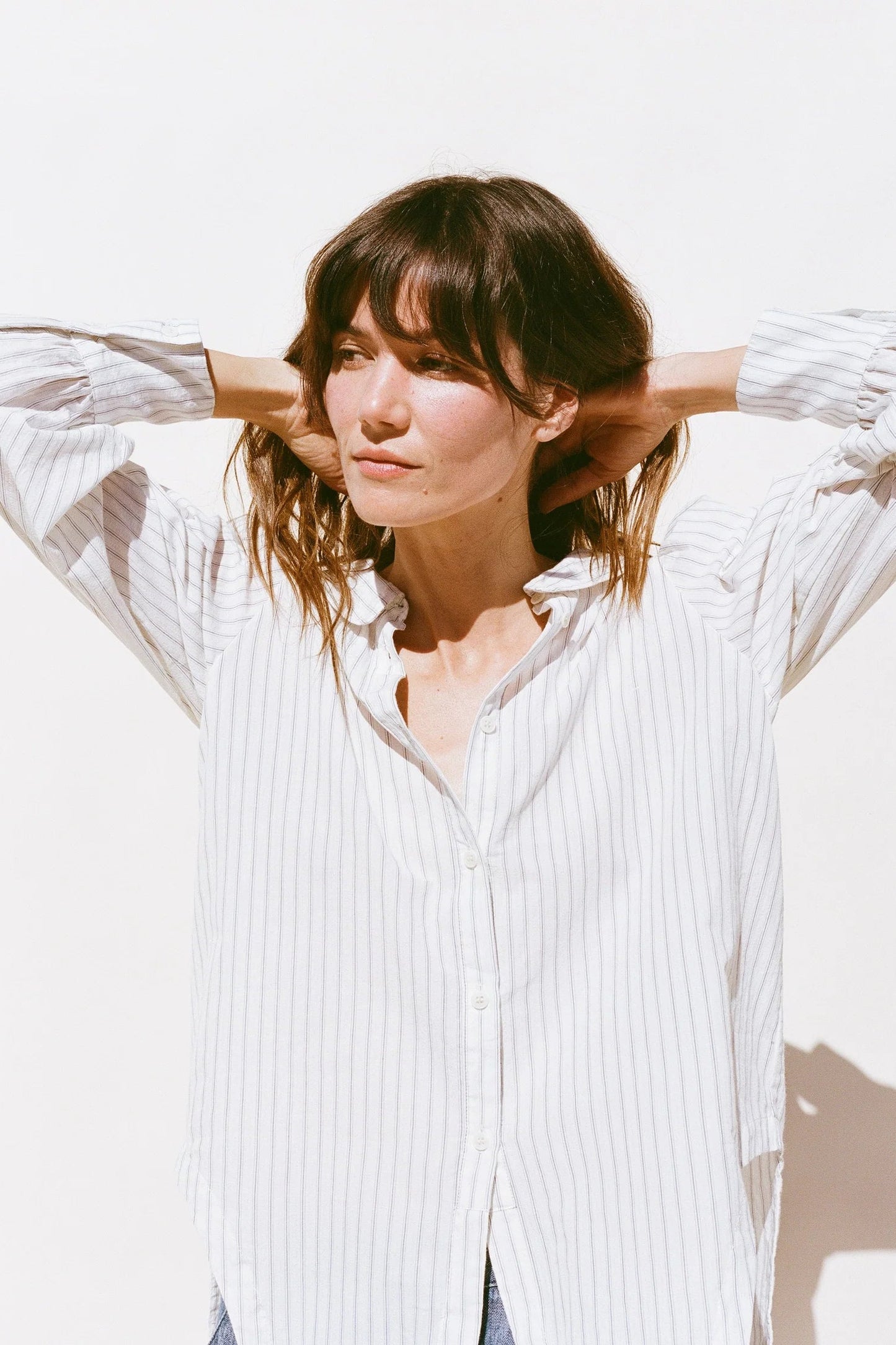Rayne Blouse, Blue Stripe