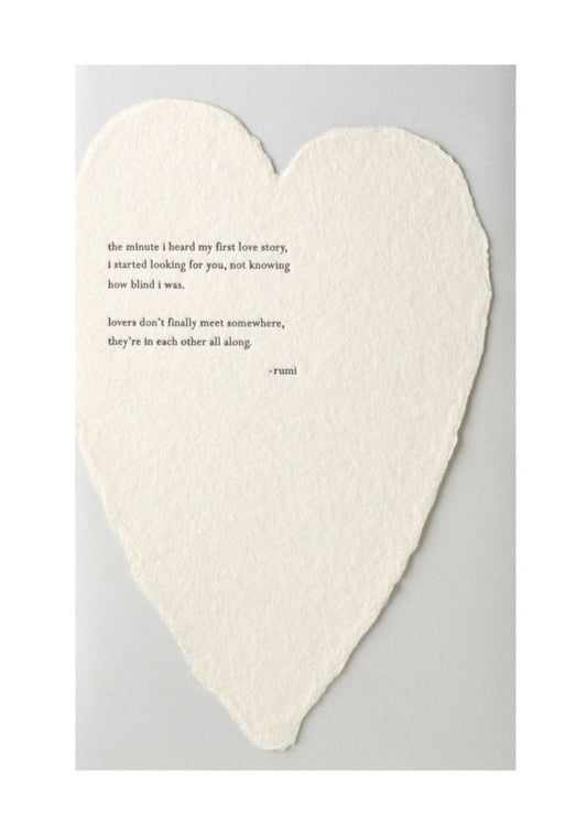 Rumi Quote Heart Card