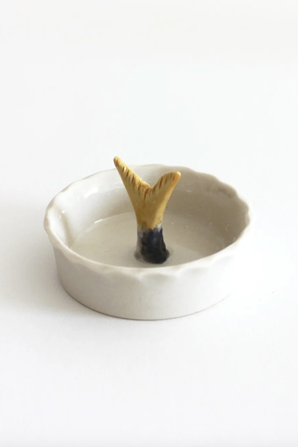 Porcelain Sardine Salt Dish, Hand Painted