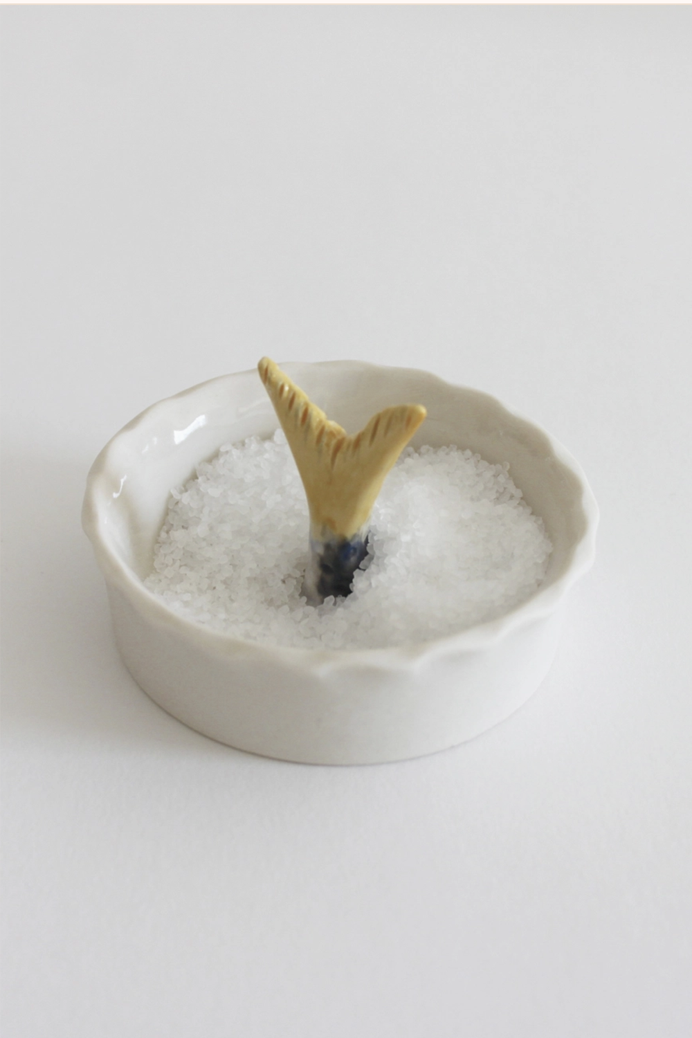 Porcelain Sardine Salt Dish, Hand Painted