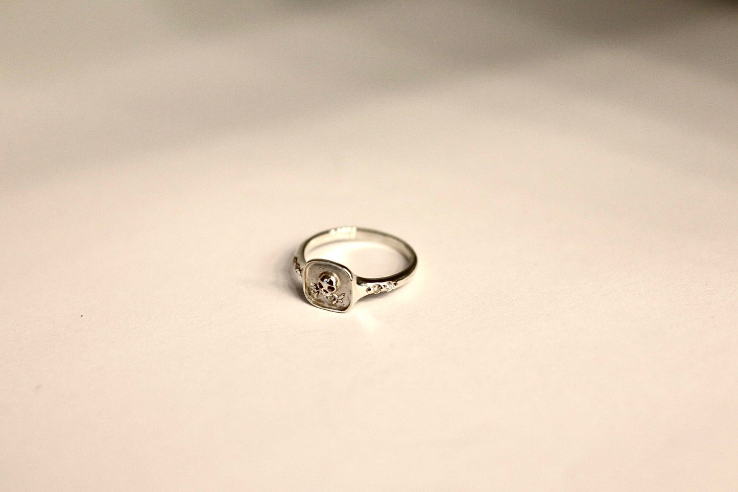 Memento Mori Floral Signet Ring