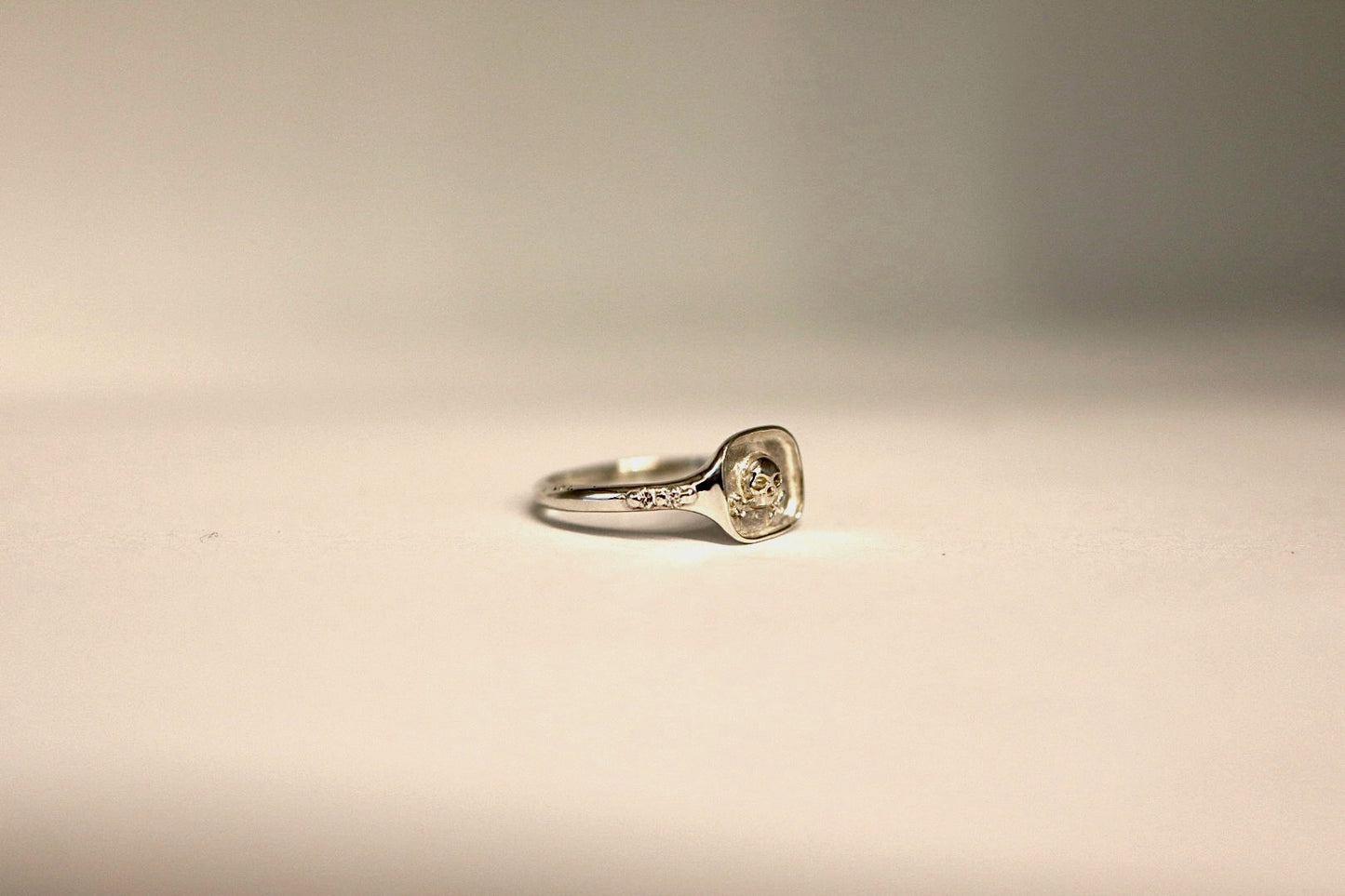 Memento Mori Floral Signet Ring