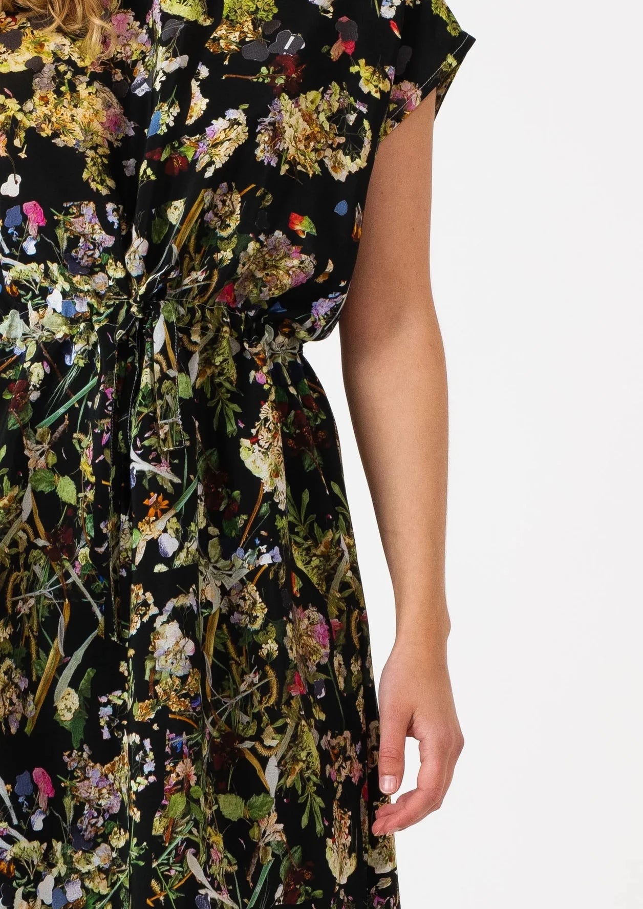 Simple Dress, Panel Print J-Pressed Flowers