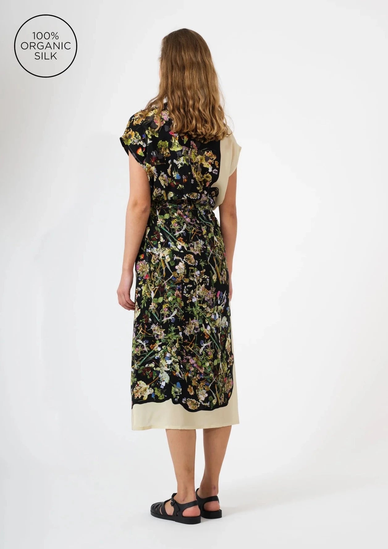 Simple Dress, Panel Print J-Pressed Flowers