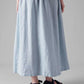 Linen Skirt, Egg Blue