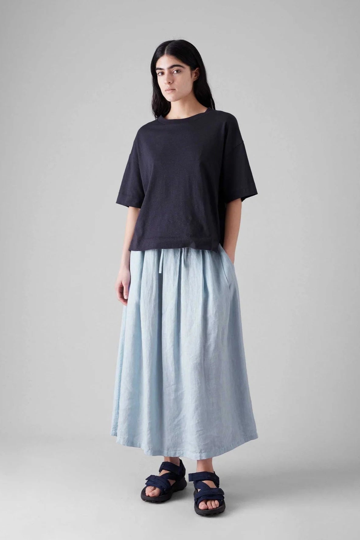 Linen Skirt, Egg Blue