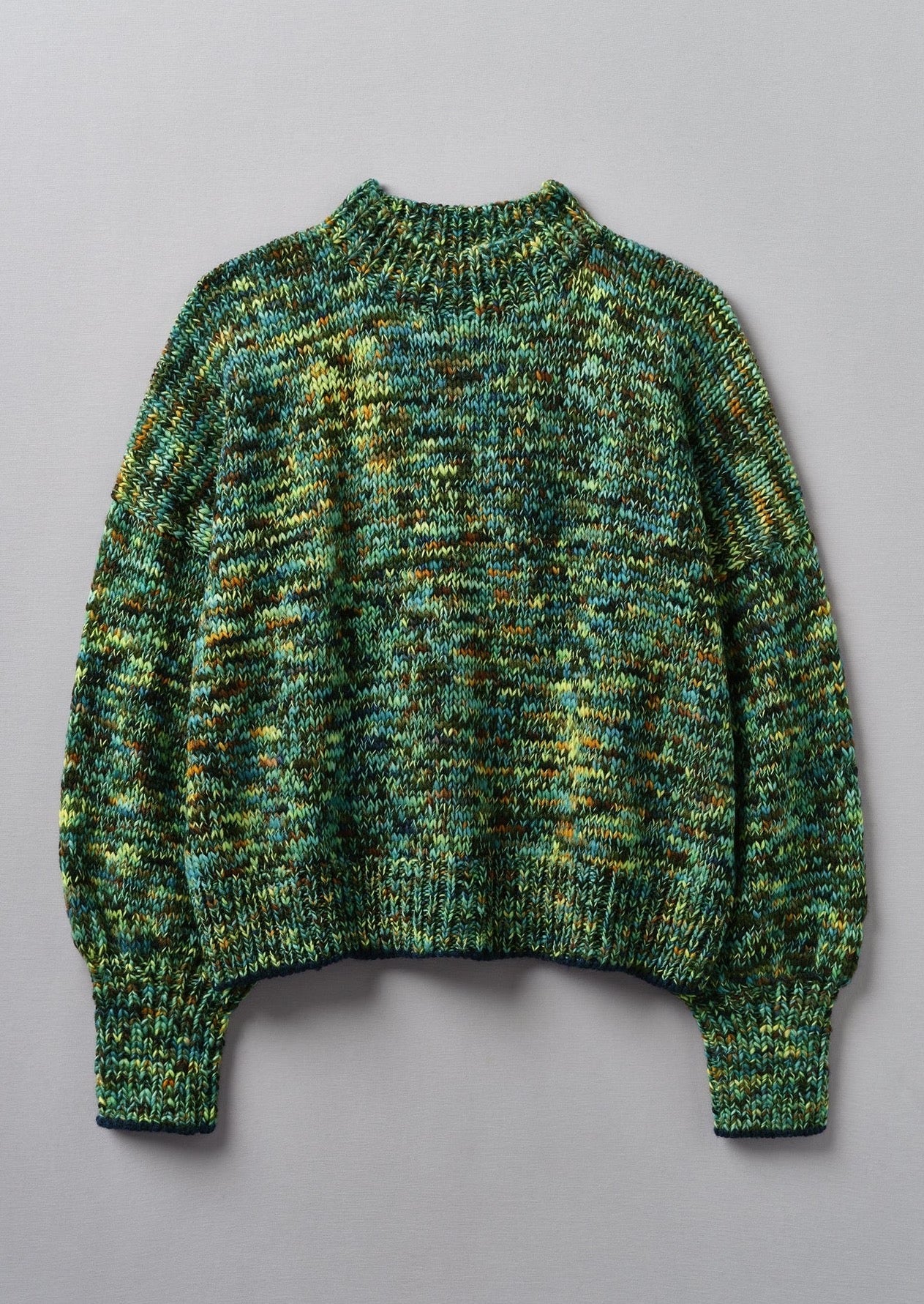 Space Dyed Hand Framed Sweater, Green