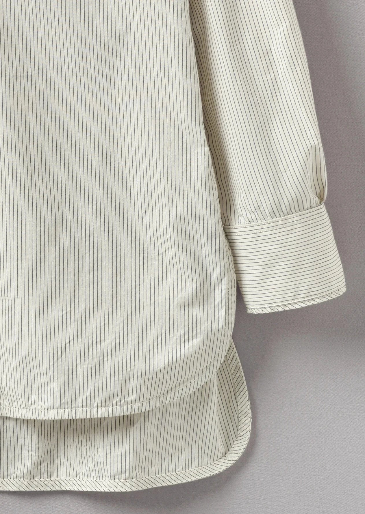Taro Stripe Cotton Poplin Shirt, Unwashed Blue