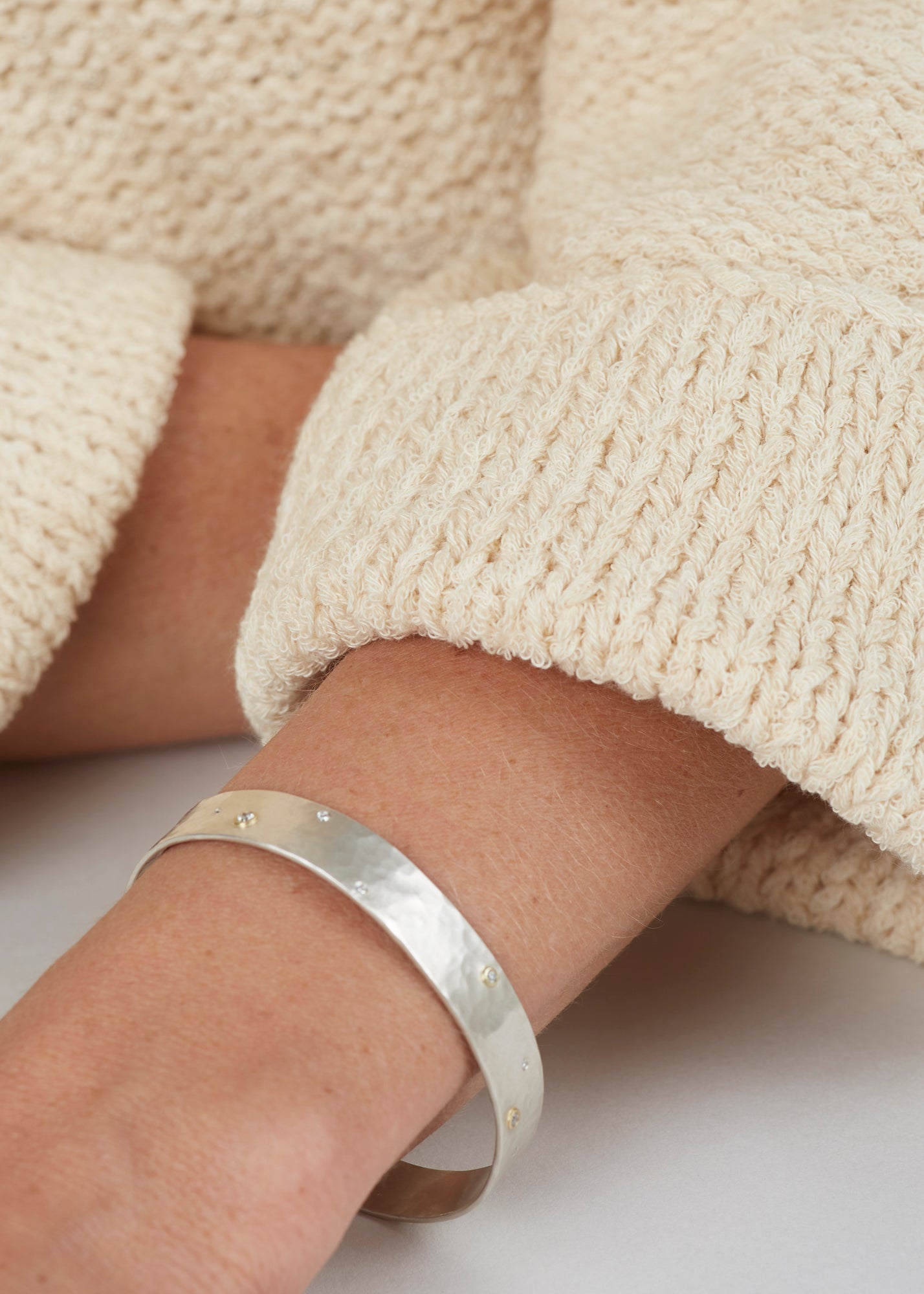 Raven Cuff Sterling Silver & 18K Gold with Champagne Diamonds (Customized)