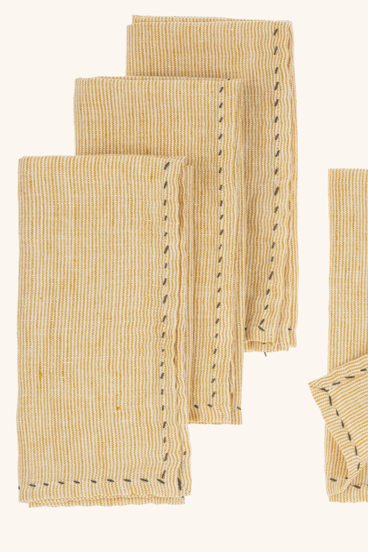 Linen Pinstripe Napkins Set of 4