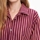 Striped Marimekko Button down Shirt with Silver Button Details 
