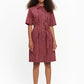 Striped Marimekko short-sleeved Palsta button-up dress is made of cotton in the Piccolo pattern. 