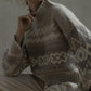Nadia Sweater, Cream/Grey