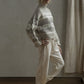 Nadia Sweater, Cream/Grey