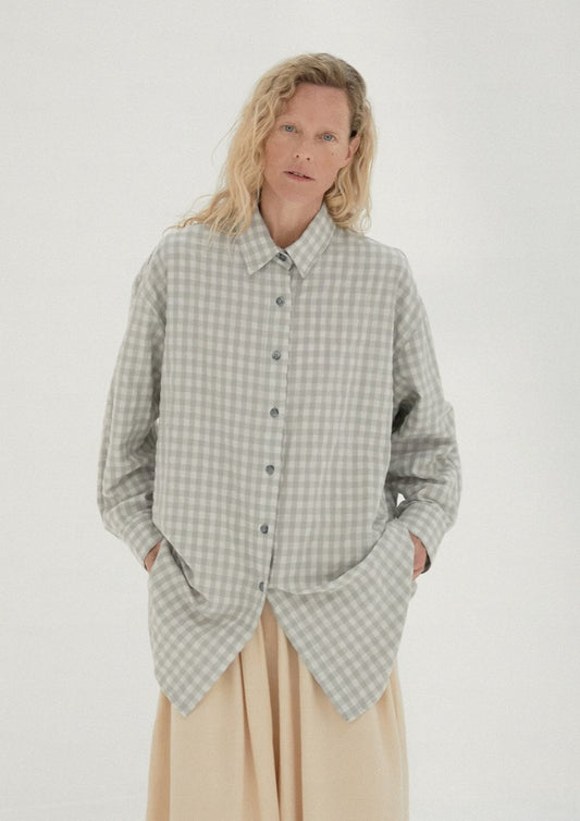 Checkered Shirt, Silver Blue