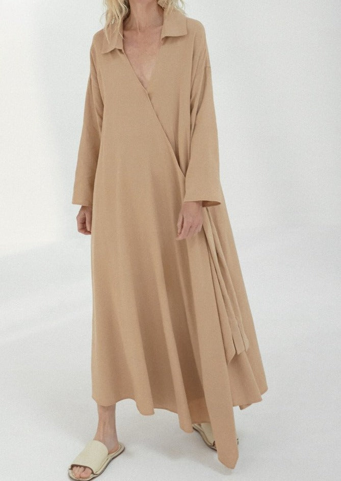 Linen Maxi Dress, Nougat