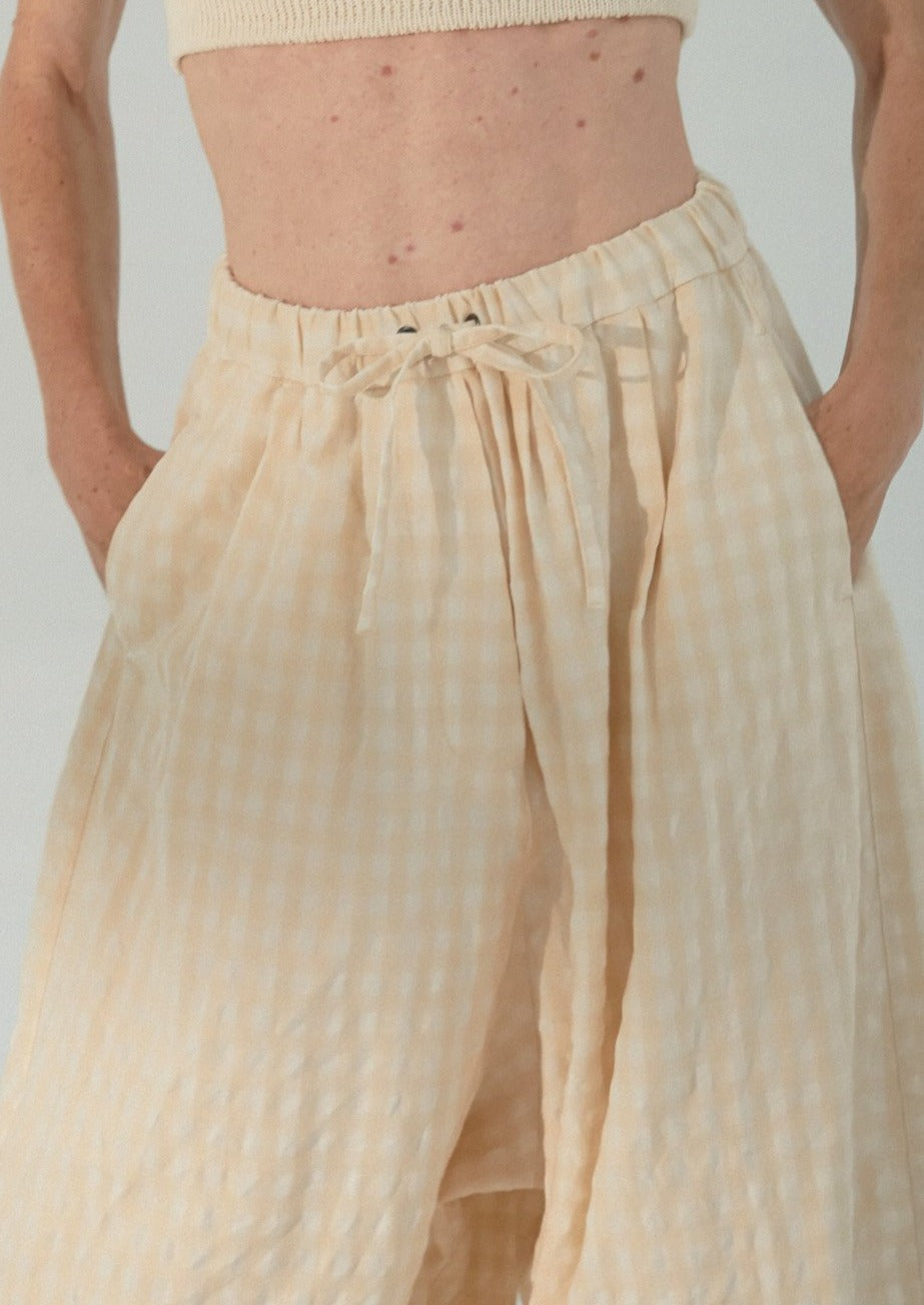 Checkered Maxi Pants, Sand