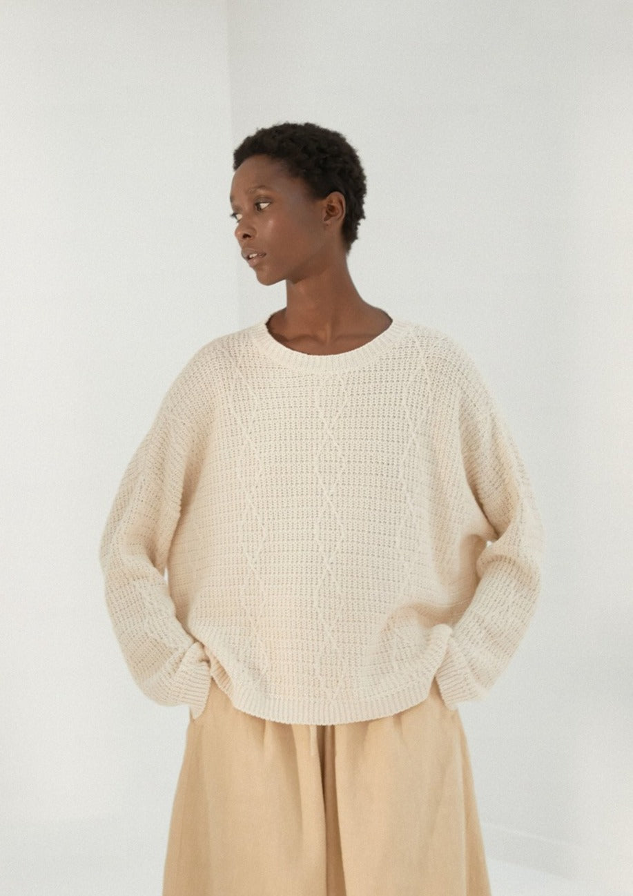 Cable Sweater, Natural