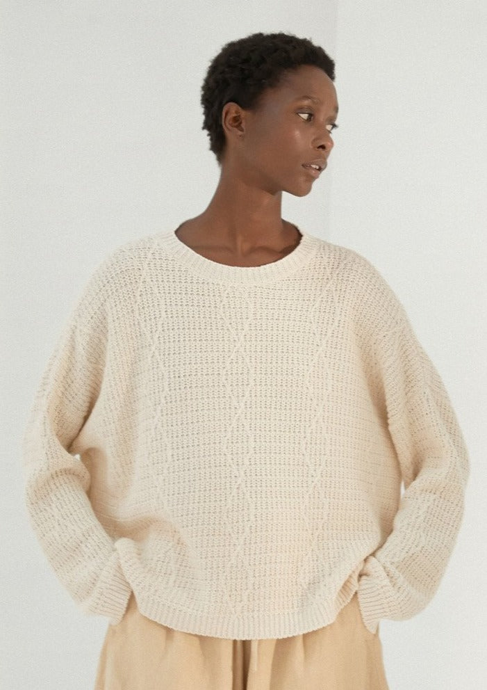 Cable Sweater, Natural