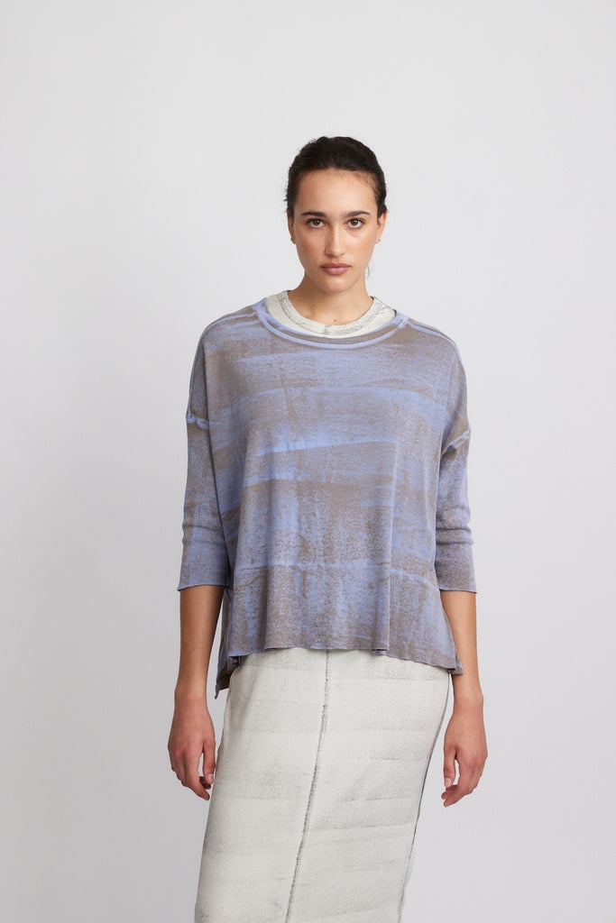 Cocoon Shirt, Taupe/Sky