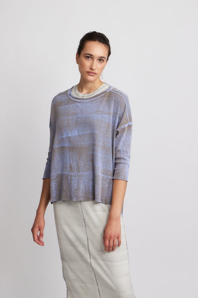 Cocoon Shirt, Taupe/Sky