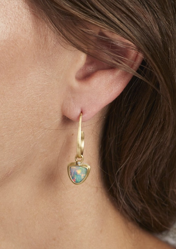 Faceted Opal Earrings