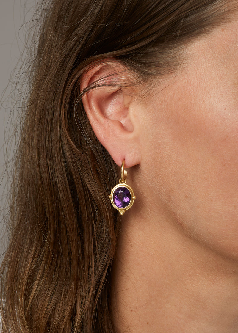 Amethyst and Gold Earrings