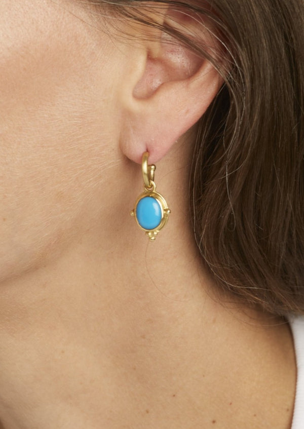 Sleeping Beauty Turquoise and Gold Earrings