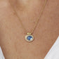 Horizontal Blue Moonstone with Diamonds Necklace