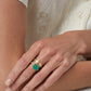 Emerald Cabochon and Diamond Ring in 18kt Gold