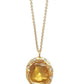 Single Yellow Sapphire Necklace with Diamonds