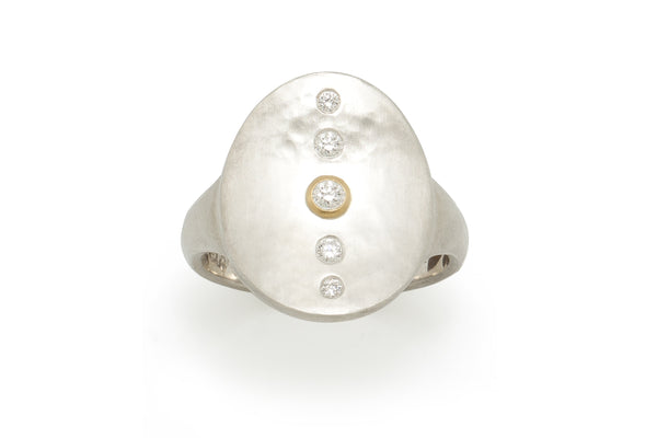 Tony Malmed, contemporary jewelry, sterling silver, 18kt gold, recycled metals, diamonds, fine jewelry, saddle ring, conflict-free, handmade, santa fe style